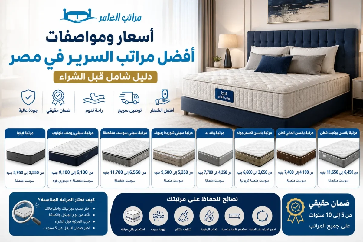 اسعار ومواصفات افضل مراتب السرير في مصر