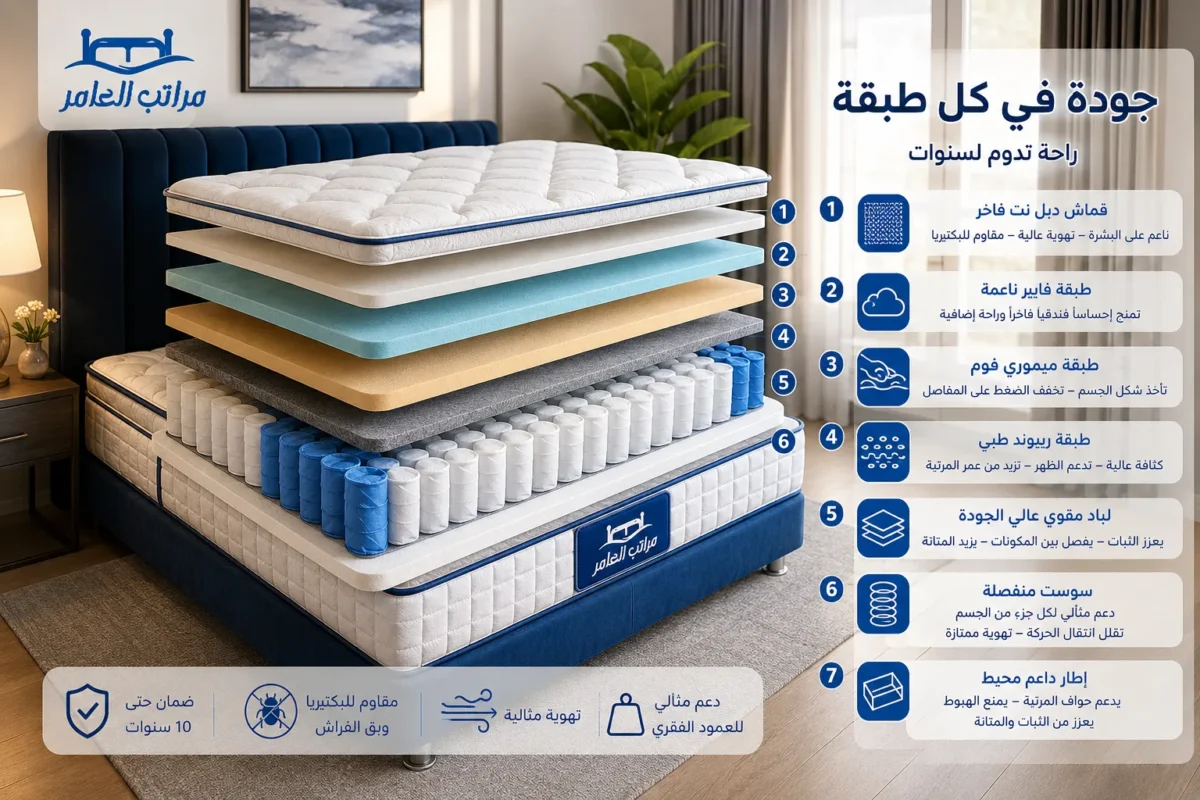اسعار ومواصفات افضل مراتب السرير في مصر