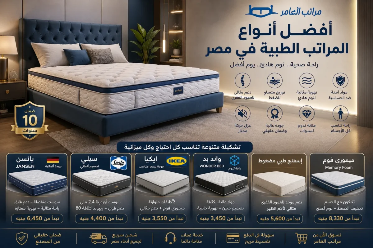 افضل انواع المراتب الطبية في مصر