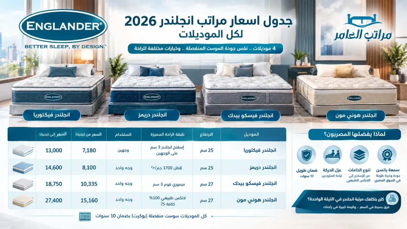 اسعار مراتب انجلندر 2026 وافضل العروض | مراتب العامر